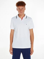 Tommy Hilfiger Poloshirt RWB TIPPED V COLLAR REG POLO Weiß/Creme/Schwarz