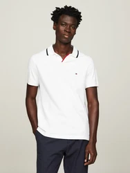 Tommy Hilfiger Poloshirt RWB TIPPED V COLLAR REG POLO Weiß/Creme/Schwarz