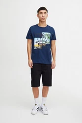 Blend Jeansshorts Dunkelblau/Blau/Grün