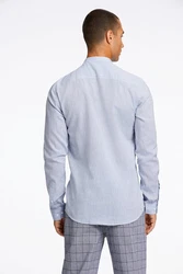 LINDBERGH Leinenhemd mit Mandarin-Stehkragen Hellblau/Blau/Dunkelblau