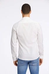 LINDBERGH Leinenhemd mit Mandarin-Stehkragen Weiß/Creme/Khaki