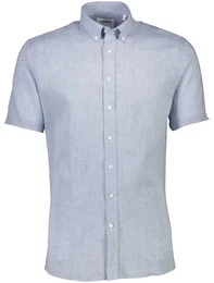 Leinenhemd kurzarm mit Button-Down-Kragen und aus einem Leinen-Baumwoll-Mix