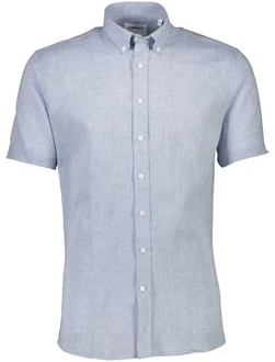 LINDBERGH Leinenhemd mit Button-Down-Kragen Hellblau/Blau/Dunkelblau