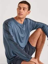 Calida DSW Cooling Pyjamaoberteil Herren Blau