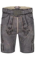 Nbler Trachtenlederhose Lederhose kurz Marko in Grafit von Nbler