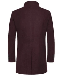 Allthemen Wollmantel Herrenmantel Dunkelrot/Lila/Bordeaux