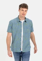 camel active Kurzarmhemd Kentkragen Blau