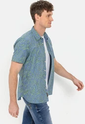 camel active Kurzarmhemd Kentkragen Blau