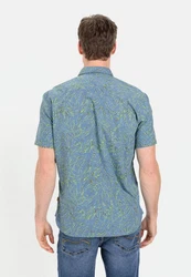 camel active Kurzarmhemd Kentkragen Blau