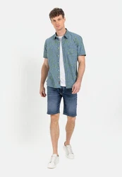 camel active Kurzarmhemd Kentkragen Blau