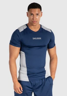 Smilodox T-Shirt Maison Mesh Blau/Dunkelblau/Grau