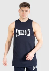 Smilodox Tanktop Classic Pro Oversize Dunkelblau/Gelb