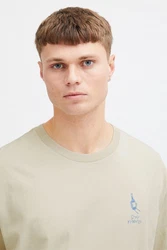 !Solid T-Shirt SDIsmail mit Designer-Print Khaki/Beige