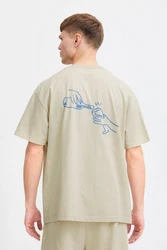 !Solid T-Shirt SDIsmail mit Designer-Print Khaki/Beige
