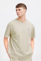 !Solid T-Shirt SDIsmail mit Designer-Print Khaki/Beige