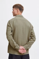 !Solid Langarmhemd SDIain Khaki/Dunkelgrün