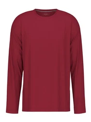 CALIDA Remix Basic Herren Shirt langarm Dunkelrot/Rot/Bordeaux