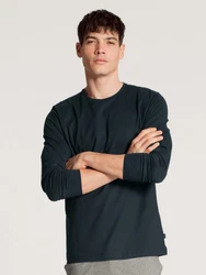 CALIDA Remix Basic Herren Shirt langarm Dunkelblau/Dunkelgrau/Schwarz