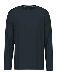 CALIDA Remix Basic Herren Shirt langarm Dunkelblau/Dunkelgrau/Schwarz