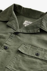 Next Kurzarmhemd mit kubanischem Kragen (1-tlg) Dunkelgrün/Grün/Khaki