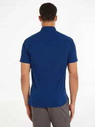 Tommy Hilfiger Kurzarmhemd W-CO/LI FAKE SOLID RF SHIRT Dunkelblau/Hellblau/Blau