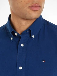 Tommy Hilfiger Kurzarmhemd W-CO/LI FAKE SOLID RF SHIRT Dunkelblau/Hellblau/Blau
