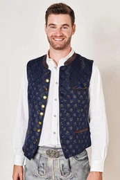 Trachtenweste Trachtenweste Herren Weste Gilet Herrenweste Lederhosenweste Blau Weste, Weste mit Stehkragen, Hochzeitsweste, Lederhosenweste, Anzugweste