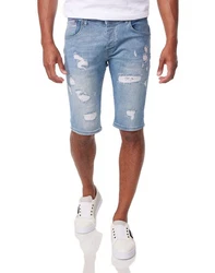 Denim House Jeansbermudas Destroyed Herren Jeans Short Bermuda mit Stretch blau