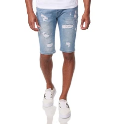 Denim House Jeansbermudas Destroyed Herren Jeans Short Bermuda mit Stretch blau