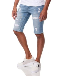 Denim House Jeansbermudas Destroyed Herren Jeans Short Bermuda mit Stretch blau