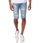 Denim House Jeansbermudas Destroyed Herren Jeans Short Bermuda mit Stretch blau
