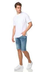 Denim House Jeansbermudas Destroyed Herren Jeans Short Bermuda mit Stretch Dunkel Blau