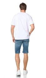 Denim House Jeansbermudas Destroyed Herren Jeans Short Bermuda mit Stretch Dunkel Blau