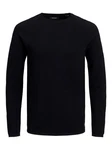Jack & Jones Strickpullover Hill (1-tlg) Dunkelblau/Schwarz