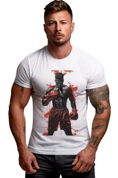 Print-Shirt Modisches Kurzarm T-Shirt 24RS049 mit Boxkmpfer Motiv