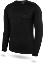 normani Langarmshirt Herren Melbourne Merino Thermounterhemd Baselayer Skipullover Schwarz