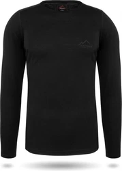 normani Langarmshirt Herren Melbourne Merino Thermounterhemd Baselayer Skipullover Schwarz