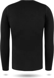 normani Langarmshirt Herren Melbourne Merino Thermounterhemd Baselayer Skipullover Schwarz
