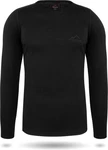 normani Langarmshirt Herren Melbourne Merino Thermounterhemd Baselayer Skipullover Schwarz