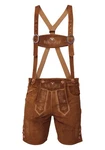 Steigenhfer Manufaktur Trachtenlederhose traditionelle Trachtenhosen Style Oktoberfest Braun/Orange