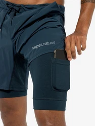 SUPER.NATURAL M Double Layer Shorts Dunkelblau/Hellblau
