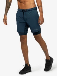 SUPER.NATURAL M Double Layer Shorts Dunkelblau/Hellblau