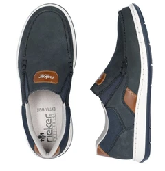 Rieker Slipper Mokassin Loafer Komfortschuh blau/dunkelblau