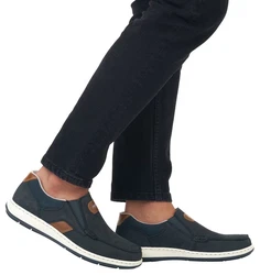 Rieker Slipper Mokassin Loafer Komfortschuh blau/dunkelblau