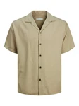 Jack & Jones Kurzarmhemd JPRCCAARON TENCEL RESORT SHIRT Khaki/Beige