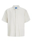 Jack & Jones Businesshemd JORFARO LINEN OVERSIZED SHIRT creme