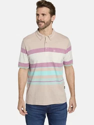 Babista Poloshirt ELEGORO mit feiner Bruststickerei beige gestreift