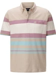 Babista Poloshirt ELEGORO mit feiner Bruststickerei beige gestreift