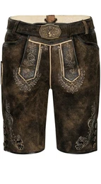 Nbler Trachtenlederhose Lederhose kurz Martin in Dunkelbraun von Nbler