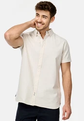 Indicode Langarmhemd INKenner Khaki/Beige/Weiß